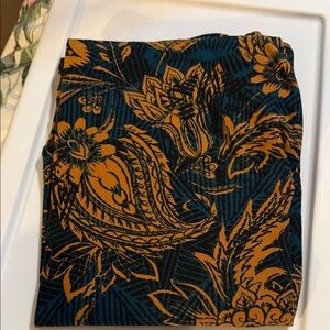 LuLaRoe Floral Patterned leggings  in Blue, Black and Orange